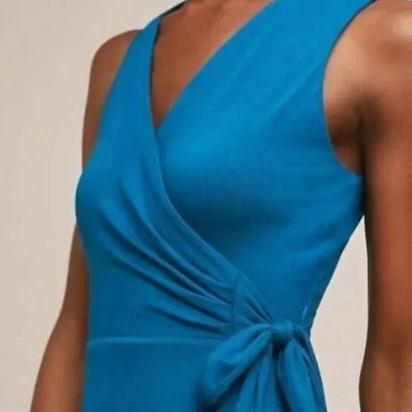 BAILEY44 PETITE Teal mini sleeveless wrap dress - Picture 2 of 5